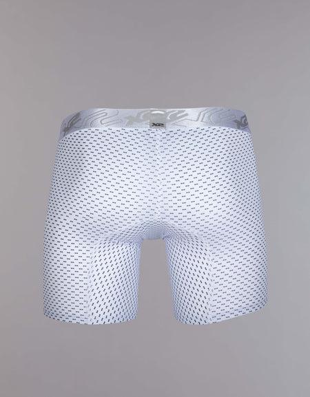 White Elegance Printed Mid Boxer