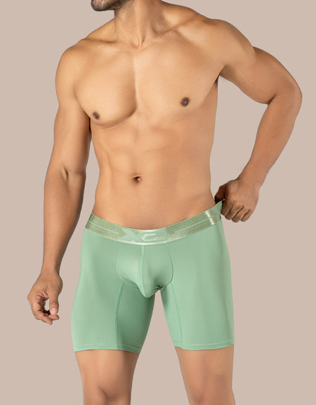 Monumental Green Nylon Mid Boxer