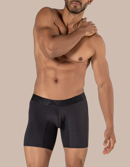 Martino Nylon Medium Boxer Shorts, Black