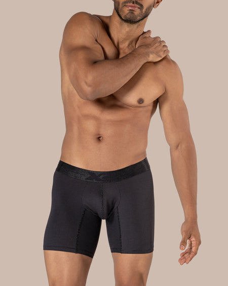 Martino Nylon Medium Boxer Shorts, Black