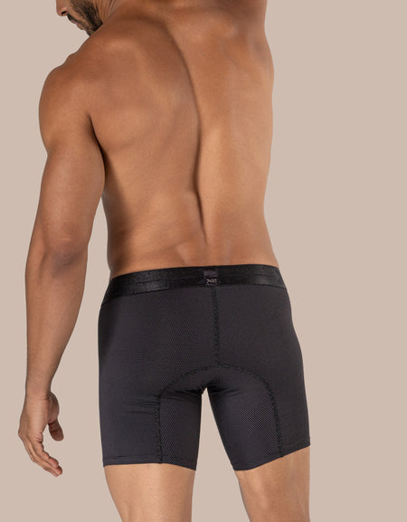 Martino Nylon Medium Boxer Shorts, Black