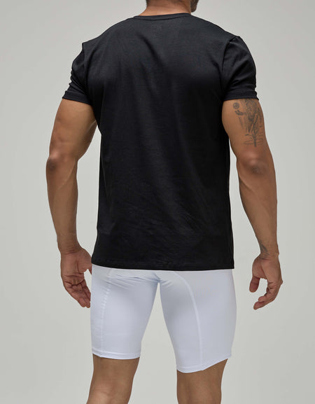 Camiseta Cuello V Negra