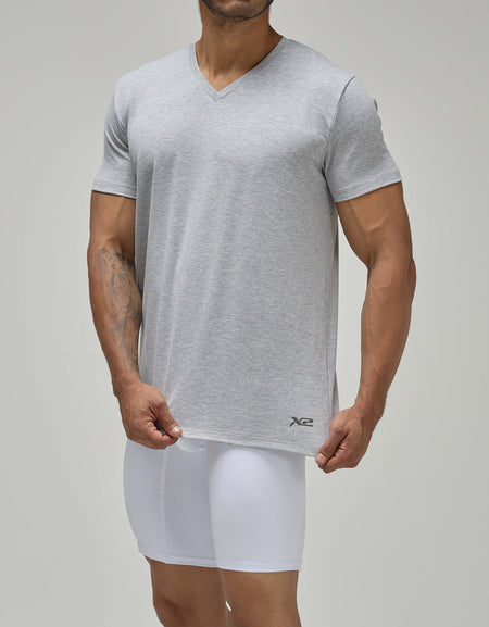 Camiseta Cuello V Gris